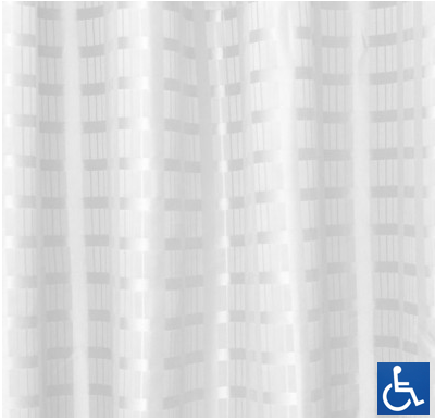 White Box Stripe Polyester Shower Curtain