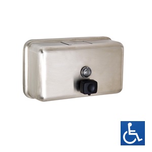 ML600BS Horizontal Soap Dispenser - Stainless Steel with Button Pump