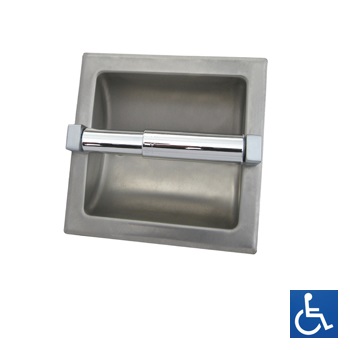 ML260 Recessed Single Toilet Roll Holder - Stainless Steel
