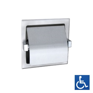 ML261 Recessed Single Toilet Roll Holder - Stainless Steel
