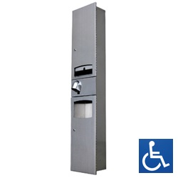 ML73N1_D_REC Disabled Paper Towel Dispenser, Hand Dryer &amp; Waste Receptacle - Recessed