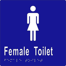 ML16262 Female Toilet Braille Sign