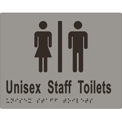 ML16213 Unisex Staff Toilets Divided Braille Sign
