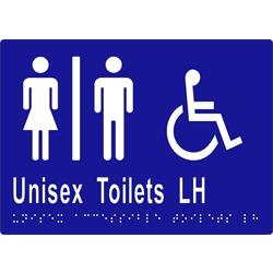 ML16220 Unisex Accessible Toilets Divided LH Transfer Braille Sign