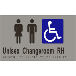 ML16229 Unisex Accessible Changeroom RH Transfer Braille Sign