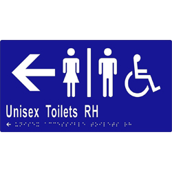 ML16231 Unisex Accessible Toilets Divided RH Transfer & Arrow Braille Sign