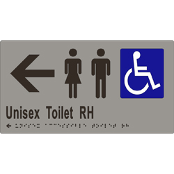 ML16233 Unisex Accessible Toilets RH Transfer & Arrow Braille Sign