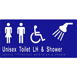 ML16297 Unisex Accessible Toilets LH Transfer & Shower Braille Sign  